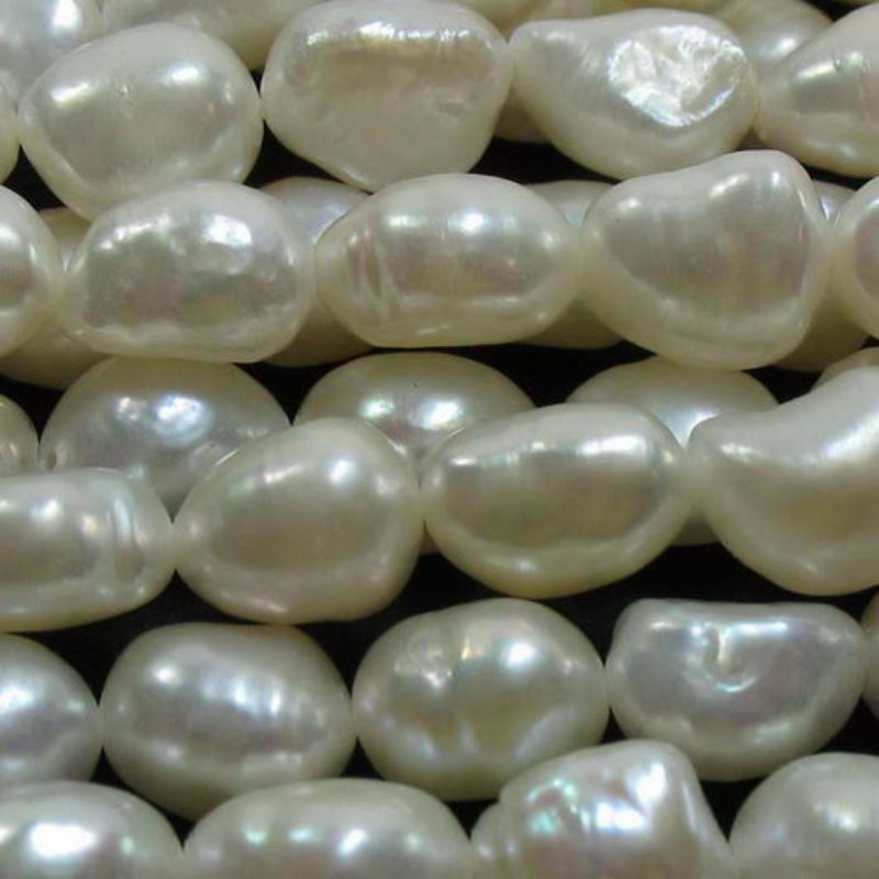 Beads - Pearls - Pearl 7.7x6mm 39cm WHITE - Set of 4