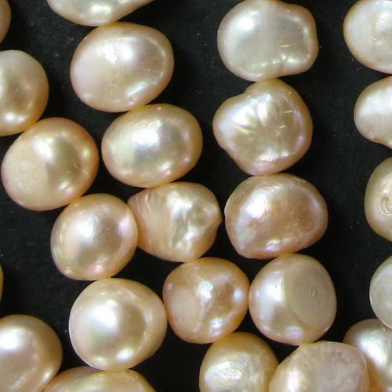 Beads - Pearls - Pearl 7.2x6.9mm 38cm PEACH - Set of 3