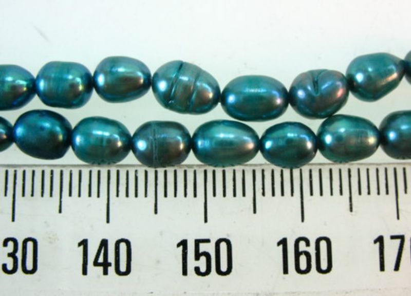 Beads - Pearls (Freshwater) - AQUA - Set of 2