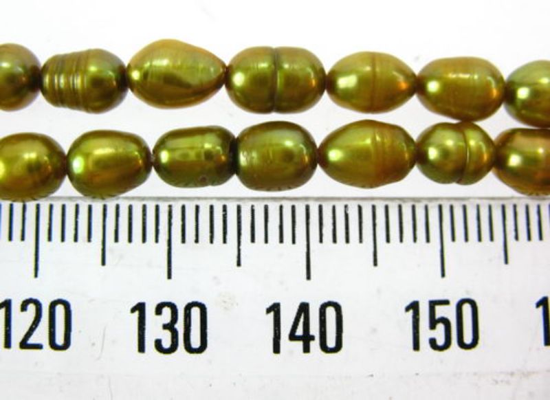 Beads - Pearls (Freshwater) - LIME - Set of 2