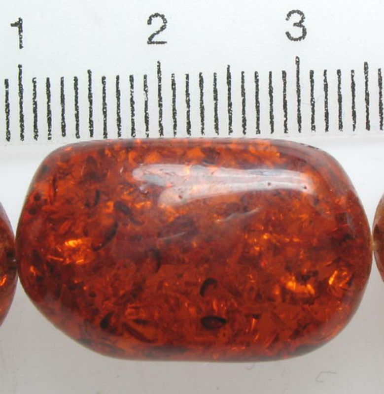 Beads - Amber Resin - 23x13mm 2 Beads - Set of 3