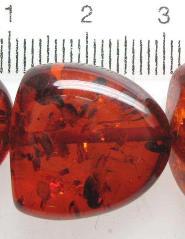 Beads - Amber Resin - 18x18mm 2 Beads - Set of 3