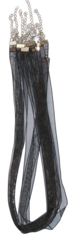 Beading Wire / Thread - 10MM Organza Ribbon Pack Of 10 BLACK - Set of 2