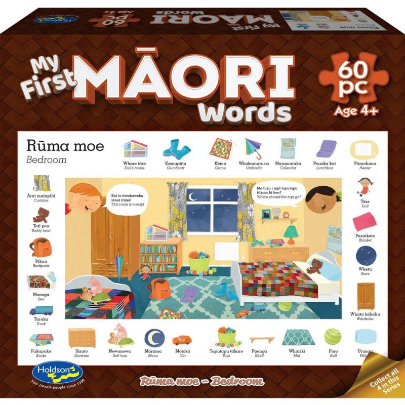 Holdson Puzzle - My First Maori Words, 60pc (Ruma Moe - Bedroom)