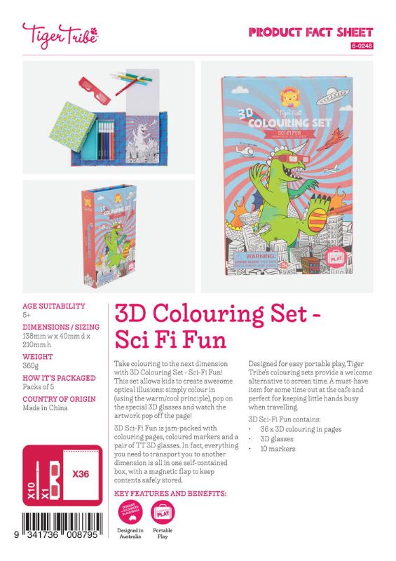 3D Colouring Set - Sci Fi Fun