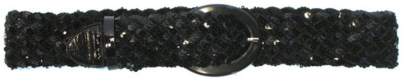 Buckle Stretch - Black Sequins (Large)
