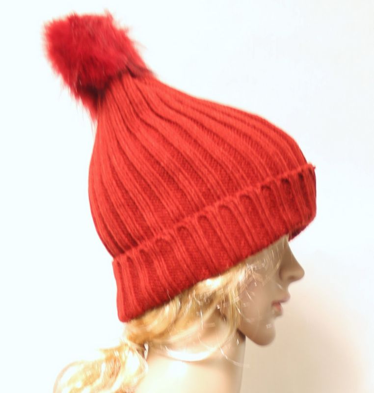 Beanie - Solid Knit Stripe Rust (Set of 2)