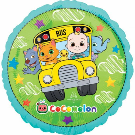 Vibrant 45cm Cocomelon self-sealing foil balloon, perfect for kids' parties and celebrations.