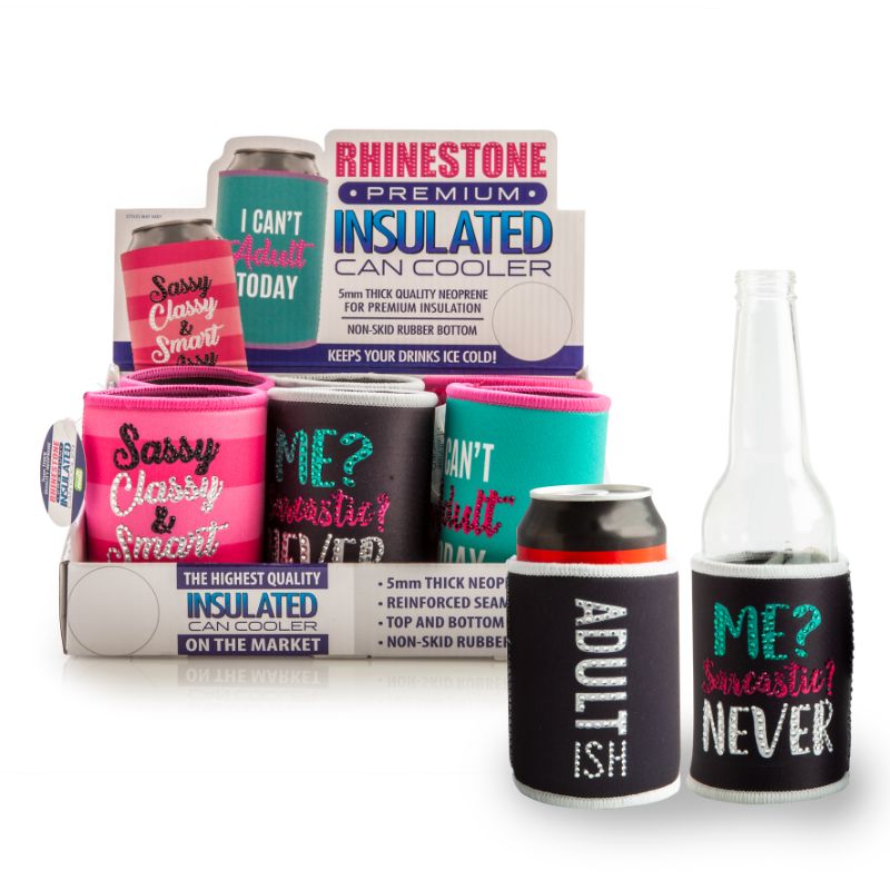 Can Cooler - Rhinestone (Set of 6 Assorted)