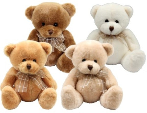 Plush Toy - Sitting Breslin Bear with Ribbon - Set of 4 Assorted