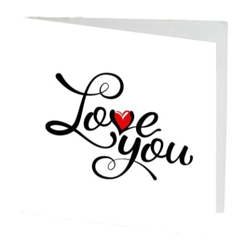 Pack of 10 elegant 7cm gift cards featuring beautiful Love You calligraphy for heartfelt gifting and appreciation.