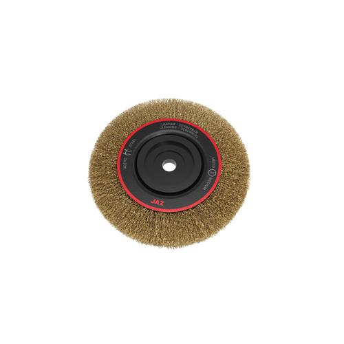 Jaz Wire Wheel Wide Face Crimped 200mm x 27mm x 0.3mm 7/Row - Multi Fit Bore - Solid Brass (WHEW-2007B)