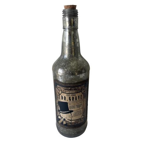 French Chateau Antique Medicine Bottle - Rustic Antique Silver - 38 X 64 X 178
