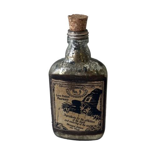 French Chateau Antique Medicine Bottle - Rustic Antique Silver - 38 X 7 - AI6064