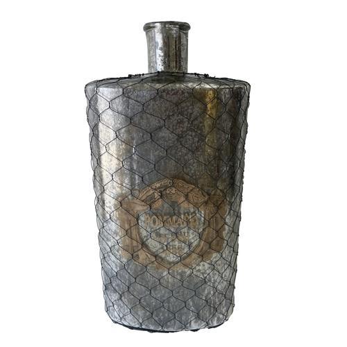 French Chateau Antique Vase - Rustic Antique Silver - 114 X 228 X 457