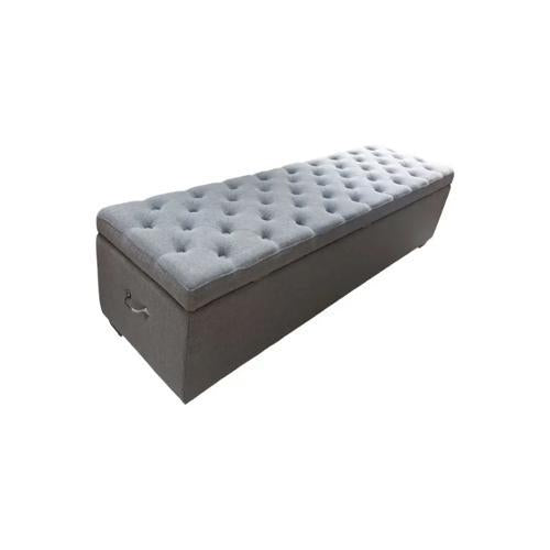 Lambton Linen Ottoman Blanket Box - Grey Linen