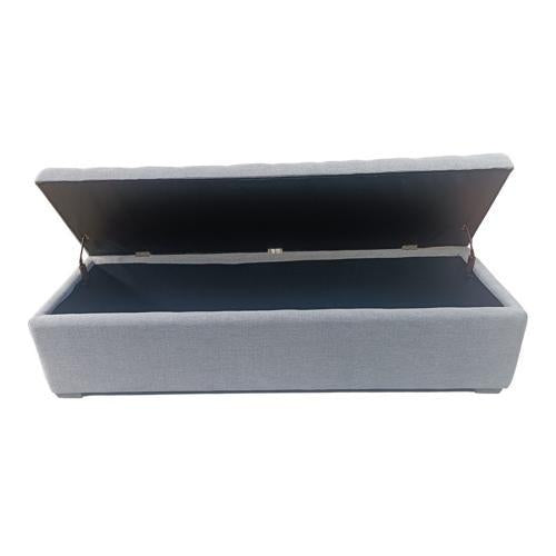Lambton Linen Ottoman Blanket Box - Grey Linen