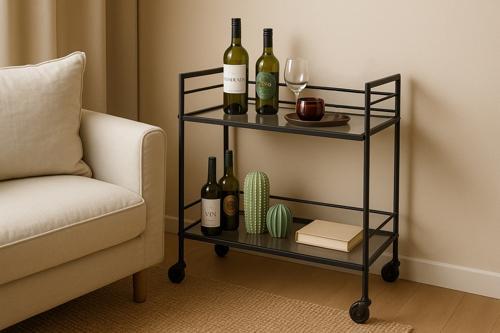 Metal Bar Cart - Black - 600 X 330 X 670