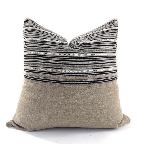 Cushion Cover - Tribal - Black / Linen - 550 X 550