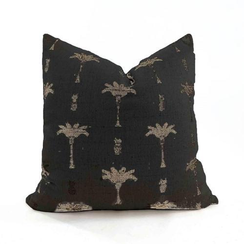 Cushion Cover - Palm Tree - Black / Natural - 550 X 550