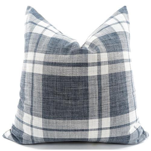 Snugg & Co Cushion Cover - Brooks Check Blue Chequered
