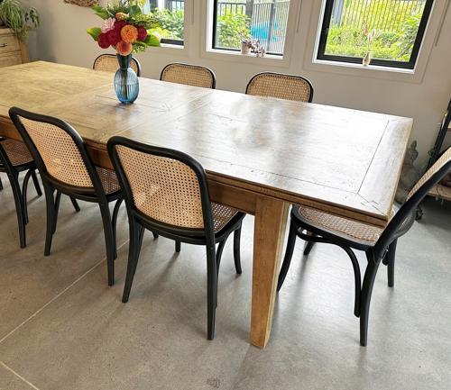 Capri Rattan Weave Dining Chair in Elm - Black
