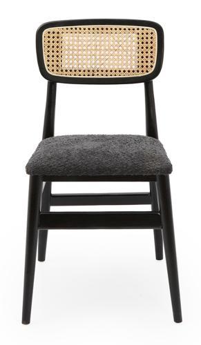 Boston Elm Dining Chair with Boucle Dining Chair - Black