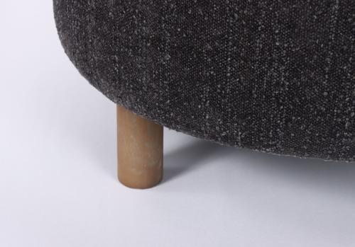 Luna Ottoman - Steel with Reversible Ash Wooden Tray