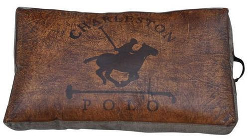 Canvas & Leather Poof - 700 X 360 X 100