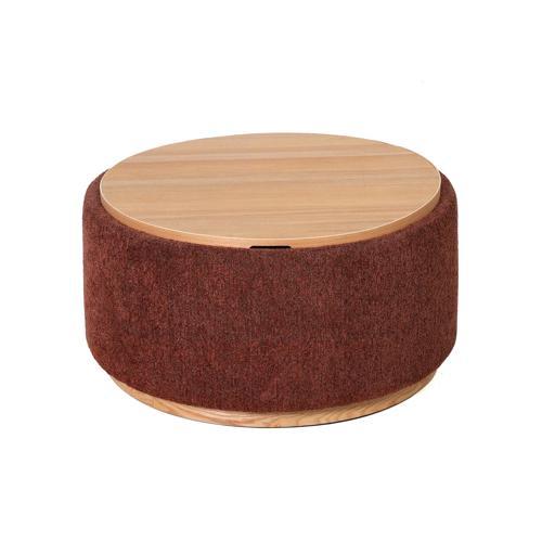 Miami Tray Ottoman Xl Withwood Base - Burnt Ochre