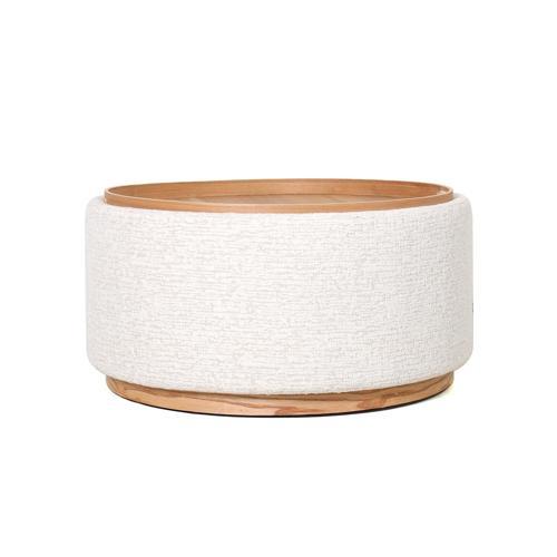 Miami Tray Ottoman Xl Withwood Base - Seashell