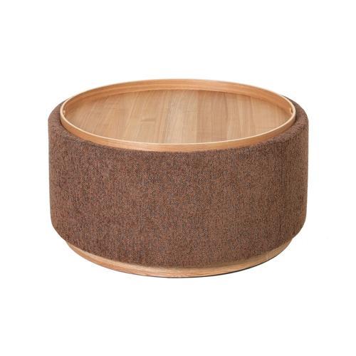 Miami Tray Ottoman Xl Withwood Base - Tobacco