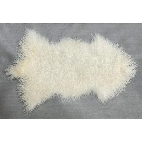 Tibetan Long Wool Single Sheepskin - Natural White