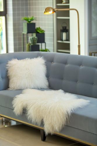 Tibetan Long Wool Single Sheepskin - Natural White