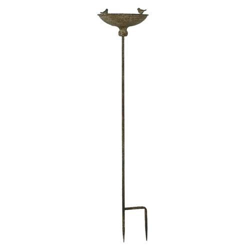 Antique Metal Bird Feeder Garden Stake - 260 X 210 X 1010