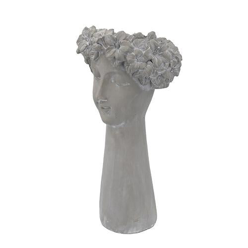 Cement Head Flower Vase - 320 X 240 X 580