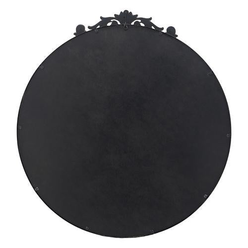 Black Metal Round Mirror - Width830xheight930mm