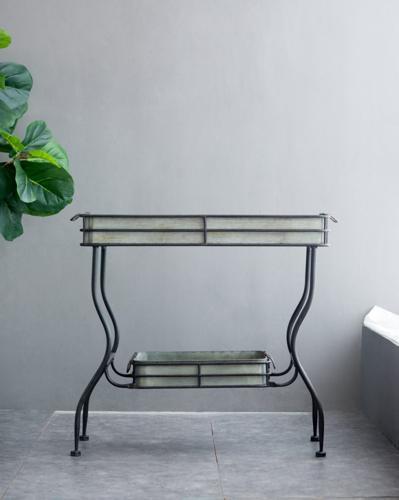 Maggie Galvanized Tray Table - 810 X 380 X 780