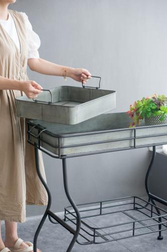 Maggie Galvanized Tray Table - 810 X 380 X 780