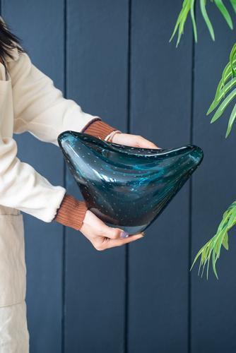 Blue Glass Vase - 290 X 195 X 180