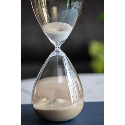 Hourglass With. Grey Luster Finish, 90 Minutes, White Sand