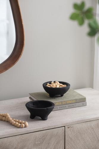 Black Teak Bowls Set of 2