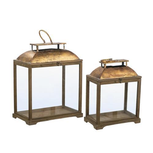 Antique Gold Lanterns Set of 2 - 480 X 270 X 570