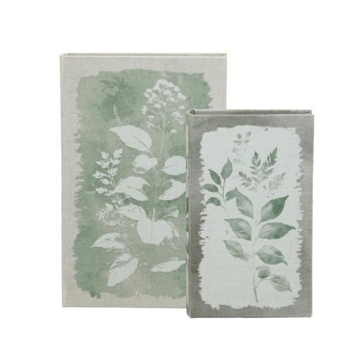 Green Leaf Book Box Set of 2 - 180 X 70 X 270 - SE2961