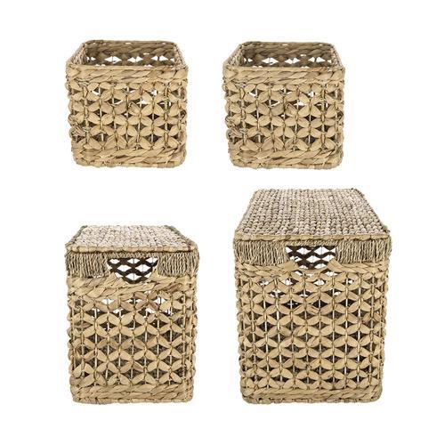 Water Hyacinth Basket Set of 4 - 520 X 300 X 350