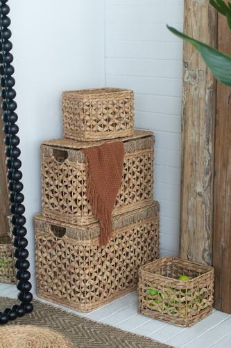 Water Hyacinth Basket Set of 4 - 520 X 300 X 350