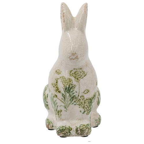 Ceramic Green Floral Rabbit