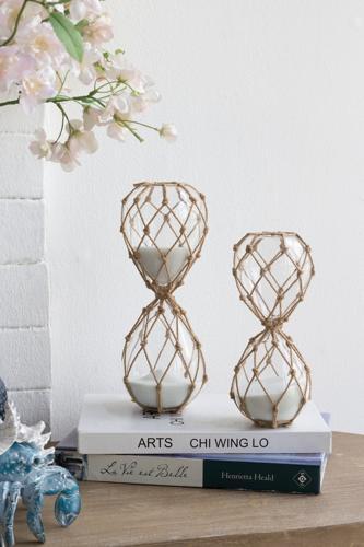 Woven Hourglass with White Sand - Large