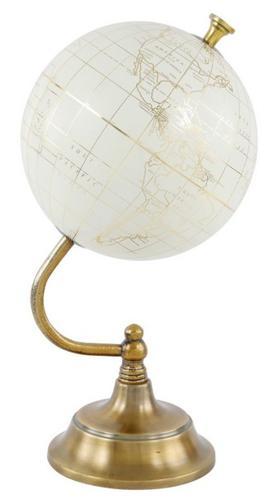 8' White Globe with Wooden Base