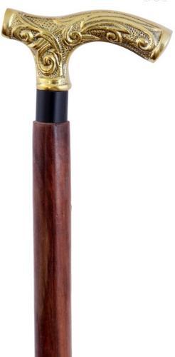 Wooden Walking Stick with Brass Handle - 930 X 115